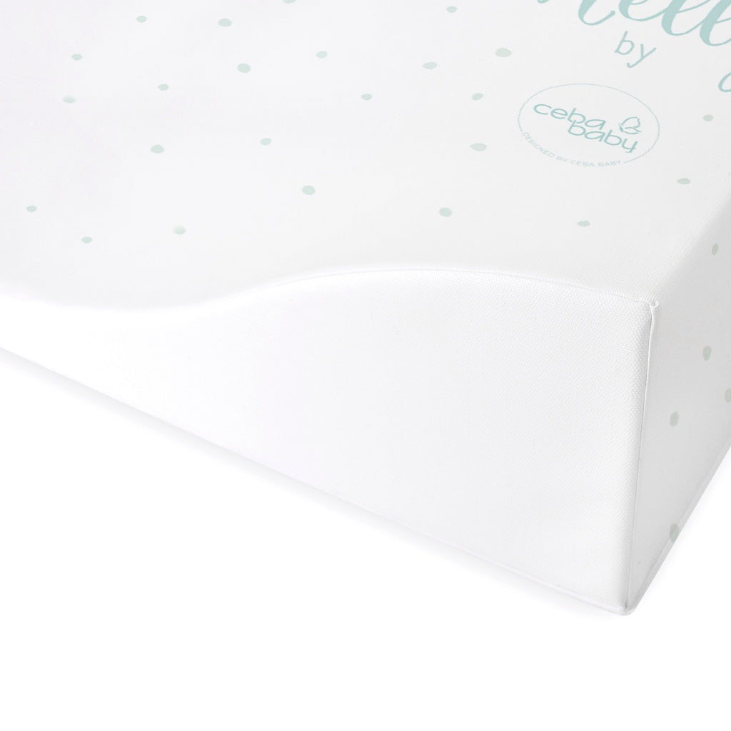 Deluxe Baby Girl Wedge Anti Roll Nappy Baby Changing Mat with Curved Sides and Raised Edges - Fluffy Puffy Nelly