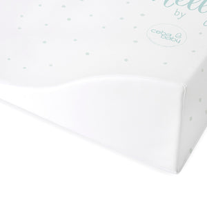 Deluxe Baby Girl Wedge Anti Roll Nappy Baby Changing Mat with Curved Sides and Raised Edges - Fluffy Puffy Nelly