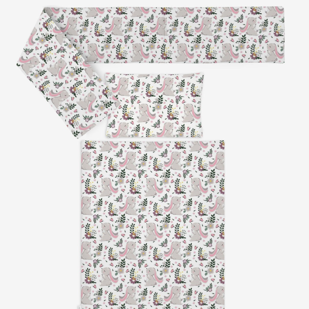 Cot Bedding Set with Bumper - Little Bunny