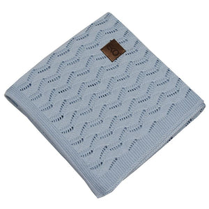 Bamboo Cellular Baby Blanket  -Light Blue