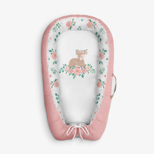 Baby Nest - Cocoon,  0-12 months , Nature & Love - Baby Deer. Fabricco. Baby Girl Pod. dusty pink nursery