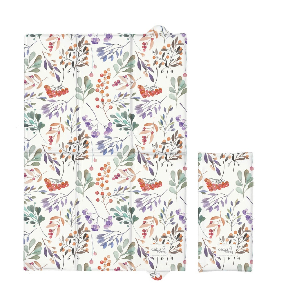 Deluxe Folding Travel Nappy Baby Changing Mat with Popper Close -Rowanberry