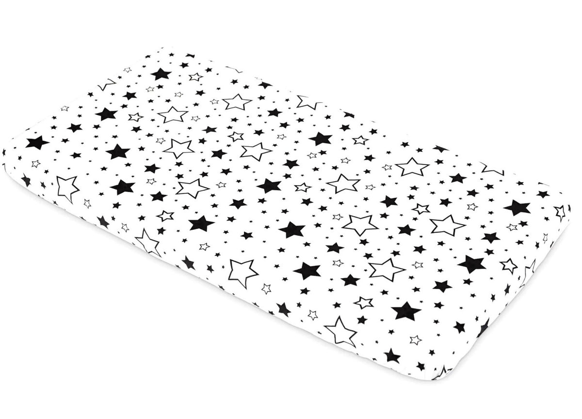 Monochrome Stars Fitted Sheet - Cot and Cot Bed