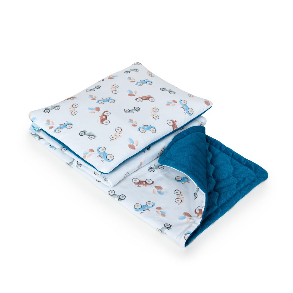 Cars Bedding, Baby Blanket (75x100cm) + Pillow (30x40cm) - Retro Cars