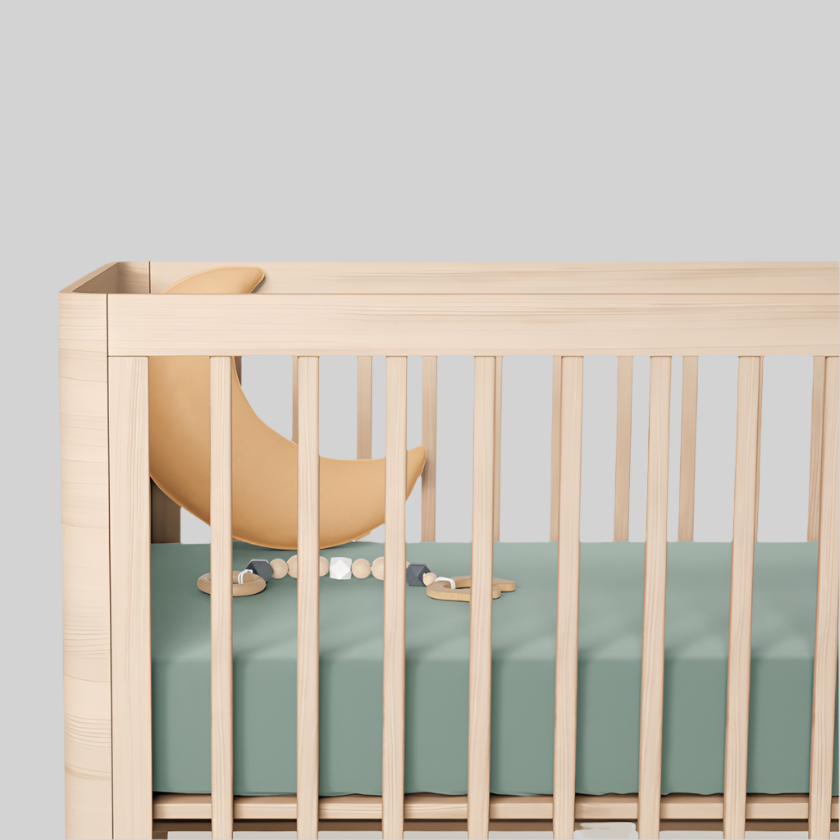 Sage Green Fitted Sheet Cot and Cot Bed - Main Image
