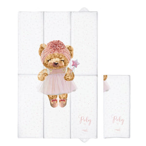 Fluffy Puffy Deluxe Boys Folding Travel Nappy Baby Changing Mat Folding changing mat (80x50)  with Popper Close - Poly