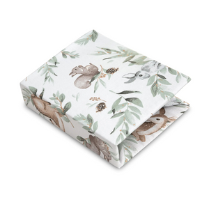 cot fitted sheet , woodland
