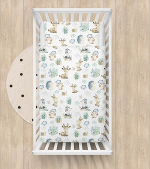 baby bedding, baby cot bedding, Cot Bedding Set with Bumper - Woodland Friends