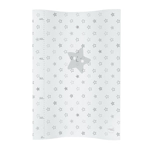 grey nursery, Fabricco, Deluxe Baby Unisex Wedge Anti Roll Nappy Baby Changing Mat with Curved Sides and Raised Edges -  Grey Stars , FabriccoDeluxe Baby Unisex Wedge Anti Roll Nappy Baby Changing Mat with Curved Sides and Raised Edges -  Grey Stars , Fabricco