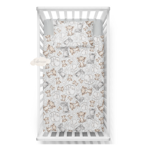 Safari animals bedding, elephant, baby bedding in pure cotton