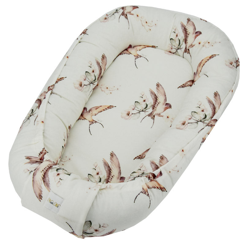 Baby Bamboo  Nest - Cocoon,  0-16 months , Beige Birds