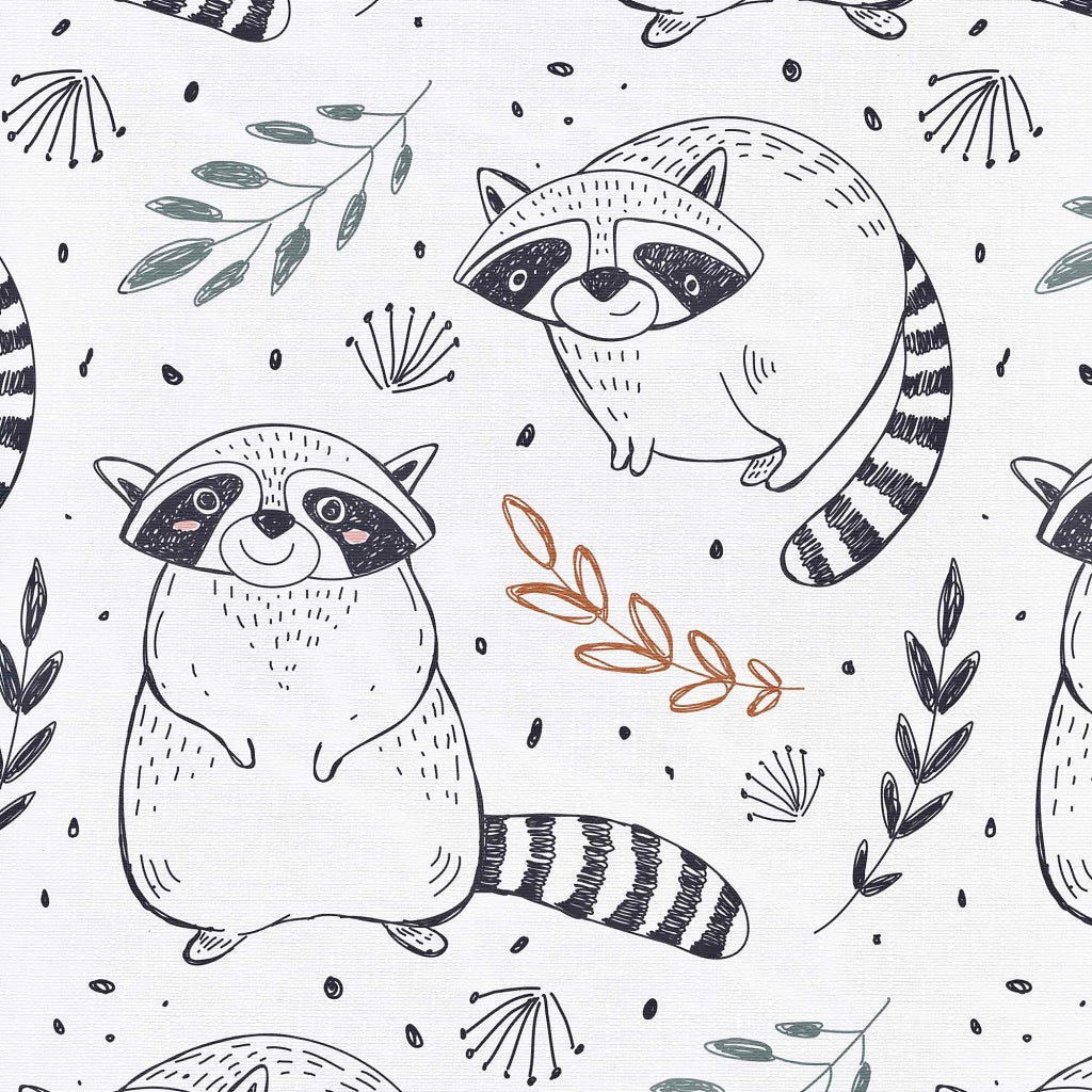 Deluxe Unisex Folding Travel Nappy Baby Changing Mat with Popper Close - Raccoon