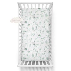 Sea Life Mint  Fitted Sheet - Cot and Cot Bed