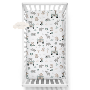 Cute Safari Baby Fitted Sheet - Cot and Cot Bed