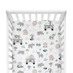 Cute Safari Baby Fitted Sheet - Cot and Cot Bed