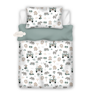 cute safari baby bedding, cot bed , cot bedding, jsafari nursery decor, Fabricco